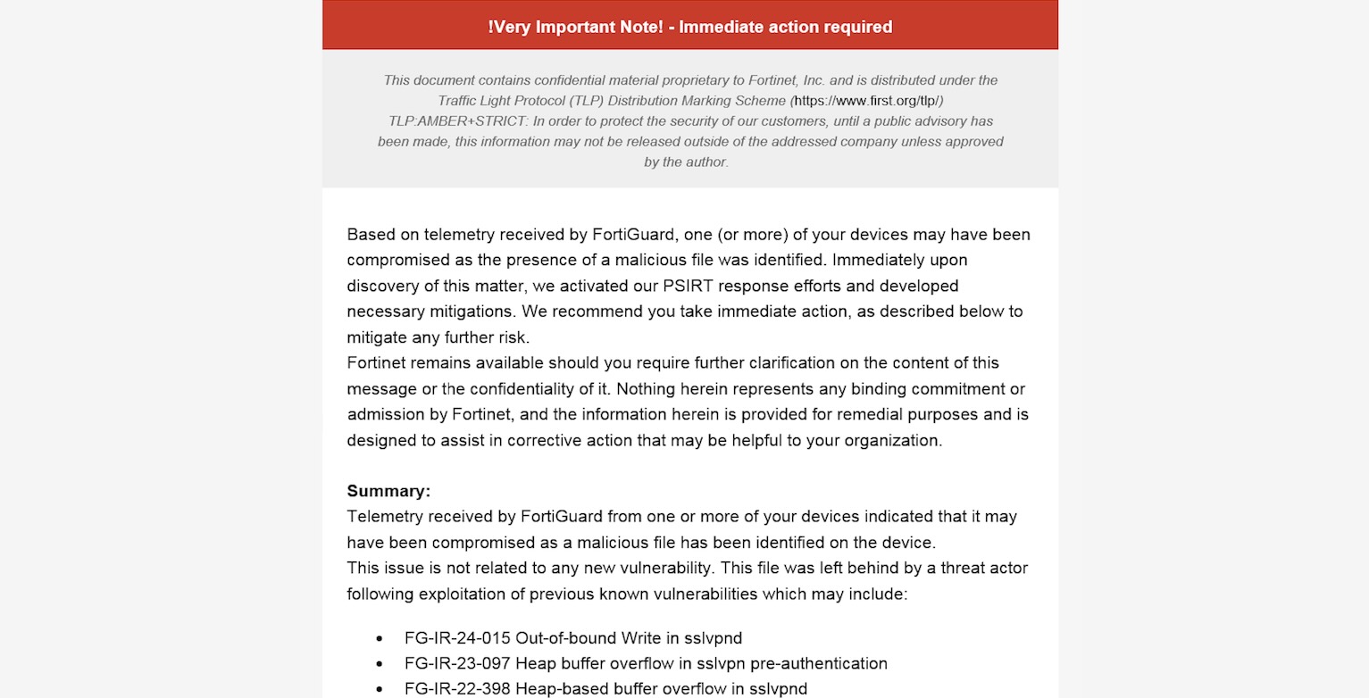 Emails sent to owners of compromised devices