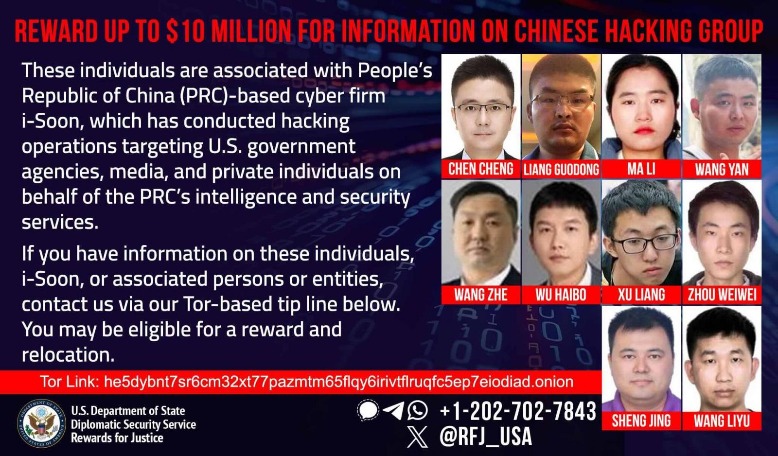 Reward for information on i-Soon hackers
